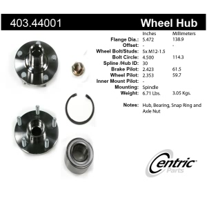 Centric Premium™ Wheel Hub Repair Kit for 1993 Toyota Camry - 403.44001