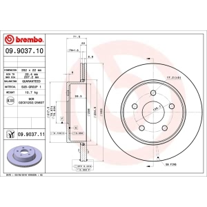 brembo UV Coated Series Vented Rear Brake Rotor for 2016 Ram 1500 - 09.9037.11