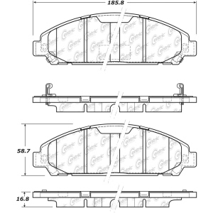 Centric Posi Quiet™ Ceramic Front Disc Brake Pads for 2019 Ford Mustang - 105.17910