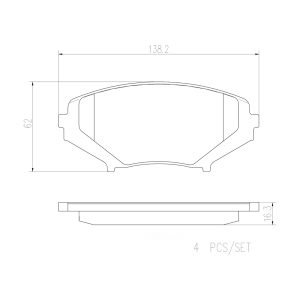 brembo Premium Ceramic Front Disc Brake Pads for 2010 Mazda RX-8 - P49034N