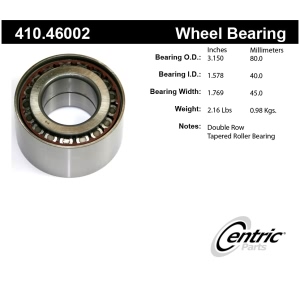 Centric Premium™ Wheel Bearing for 2004 Mitsubishi Montero Sport - 410.46002