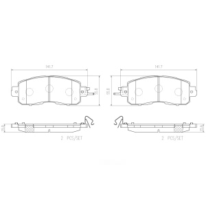 brembo Premium Ceramic Front Disc Brake Pads for 2019 Nissan Altima - P56104N