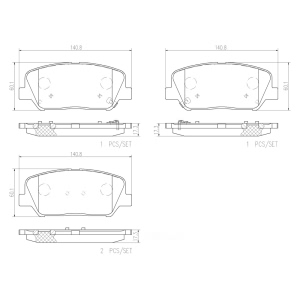 brembo Premium Ceramic Front Disc Brake Pads for Hyundai Veloster - P30065N