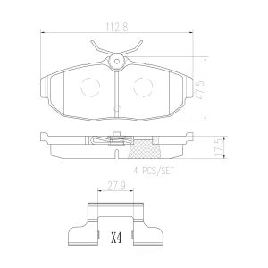 brembo Premium Ceramic Rear Disc Brake Pads for 2006 Ford Mustang - P24122N