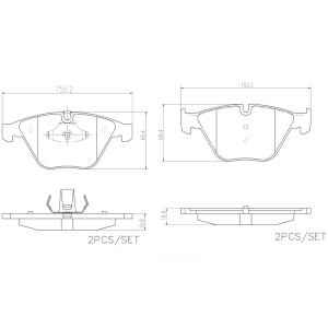 brembo Premium Ceramic Front Disc Brake Pads for BMW 335d - P06081N