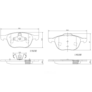 brembo Premium Ceramic Front Disc Brake Pads for 2019 Ford Escape - P24061N