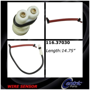 Centric Front Passenger Side Brake Pad Sensor for 2007 Porsche Boxster - 116.37030