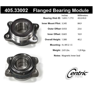 Centric Premium™ Front Passenger Side Wheel Bearing Module for Audi R8 - 405.33002