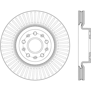 Centric Premium™ OE Style Slotted Brake Rotor for 2017 Cadillac CTS - 126.62150