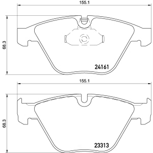 brembo Premium Low-Met OE Equivalent Front Brake Pads for BMW 335d - P06081