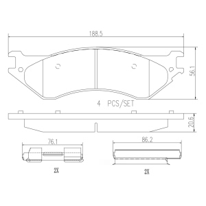 brembo Premium Ceramic Rear Disc Brake Pads for Dodge Ram 3500 - P18016N