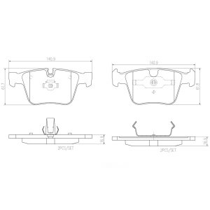 brembo Premium Ceramic Rear Disc Brake Pads for 2014 Mercedes-Benz CL65 AMG - P50116N