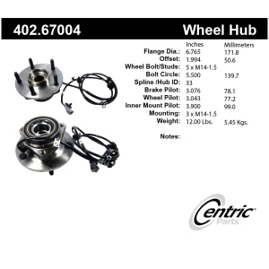 Centric Premium™ Wheel Bearing And Hub Assembly for 1997 Dodge Ram 1500 - 402.67004