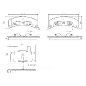 brembo Premium Ceramic Front Disc Brake Pads for Cadillac 60 Special - P10021N