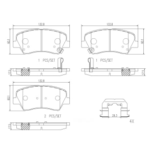 brembo Premium Ceramic Front Disc Brake Pads for Kia Forte5 - P30073N