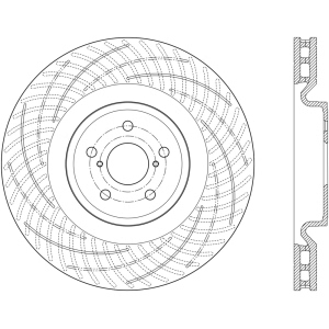 Centric SportStop Slotted 1-Piece Front Driver Side Brake Rotor for 2018 Lexus RC F - 126.44192