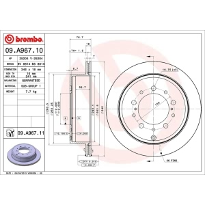 brembo UV Coated Series Vented Rear Brake Rotor for 2013 Lexus LX570 - 09.A967.11