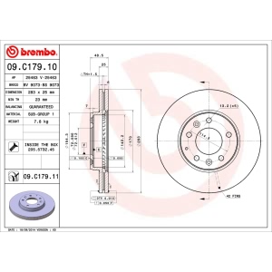 brembo UV Coated Series Vented Front Brake Rotor for 2005 Mazda 6 - 09.C179.11