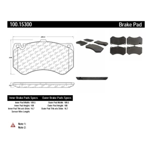 Centric Formula 100 Series™ OEM Brake Pads for 2020 Mercedes-Benz AMG GT R - 100.15300