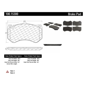 Centric Formula 100 Series™ OEM Brake Pads for Mercedes-Benz AMG GT R - 100.15300