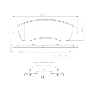 brembo Premium Ceramic Rear Disc Brake Pads for 2000 Ford Excursion - P24107N