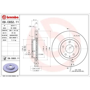 brembo UV Coated Series Front Brake Rotor for 2017 Mazda CX-3 - 09.C652.11