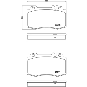 brembo Premium Low-Met OE Equivalent Front Brake Pads for 2006 Mercedes-Benz CLK500 - P50053