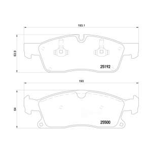 brembo Premium Low-Met OE Equivalent Front Brake Pads for Mercedes-Benz GLE400 - P50108
