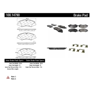 Centric Original Equipment Formula Brake Pads With Hardware - 100.14790