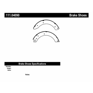 Centric Premium™ Drum Brake Shoes for Mercury Capri - 111.04090
