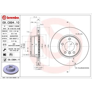 brembo UV Coated Series Front Brake Rotor for 2007 BMW 525i - 09.C894.11