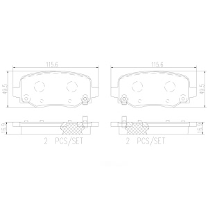 brembo Premium Ceramic Rear Disc Brake Pads for 2017 Jeep Cherokee - P37020N