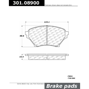 Centric Premium™ Ceramic Brake Pads With Shims And Hardware for 2004 Mazda Miata - 301.08900