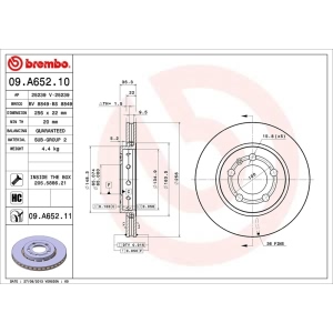 brembo UV Coated Series Vented Rear Brake Rotor for 2006 Audi TT Quattro - 09.A652.11