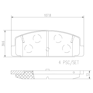 brembo Premium Ceramic Rear Disc Brake Pads for Mazda RX-7 - P49036N