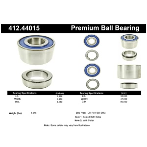 Centric Premium™ Rear Driver Side Double Row Wheel Bearing for 1995 Toyota Previa - 412.44015