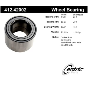 Centric Premium™ Front Passenger Side Double Row Wheel Bearing for 1997 Nissan Quest - 412.42002