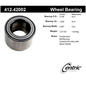 Centric Premium™ Front Passenger Side Double Row Wheel Bearing for 1994 Nissan Quest - 412.42002