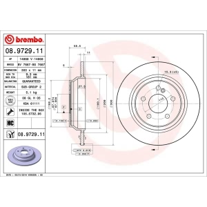 brembo UV Coated Series Solid Rear Brake Rotor for 2004 Mercedes-Benz S430 - 08.9729.11