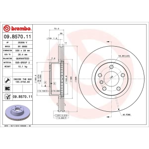 brembo UV Coated Series Front Brake Rotor for 2015 BMW X4 - 09.B570.11