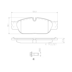 brembo Premium Ceramic Front Disc Brake Pads for 2004 Jaguar Vanden Plas - P36021N