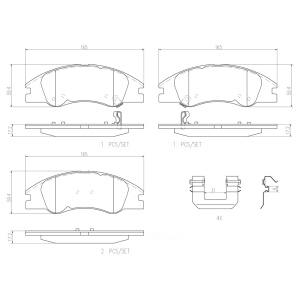 brembo Premium Ceramic Front Disc Brake Pads for Kia Spectra - P30042N