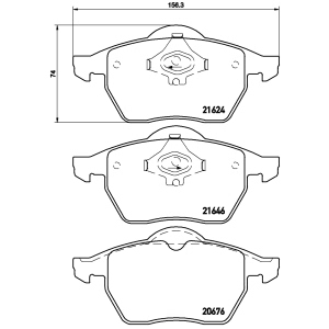 brembo Premium Low-Met OE Equivalent Front Brake Pads for 1996 Audi A4 - P85036