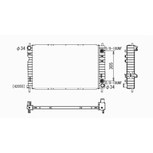 TYC Engine Coolant Radiator for 2005 Chevrolet Equinox - 2764