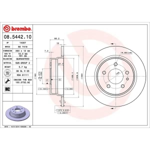 brembo OE Replacement Solid Rear Brake Rotor for 1992 BMW 735i - 08.5442.10