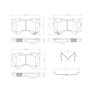 brembo Premium Ceramic Front Disc Brake Pads for 2017 Lexus LX570 - P83107N