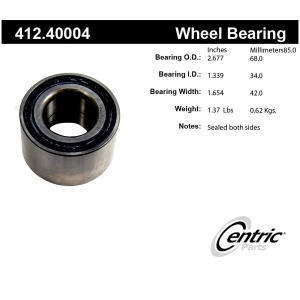Centric Premium™ Wheel Bearing for 1988 Acura Legend - 412.40004