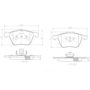 brembo Premium Ceramic Front Disc Brake Pads for 2012 Volvo XC90 - P86022N