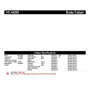 Centric Semi-Loaded Brake Caliper for Lexus LX570 - 141.44299