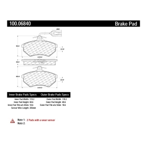 Centric Formula 100 Series™ OEM Brake Pads for 1994 Volkswagen Jetta - 100.06840